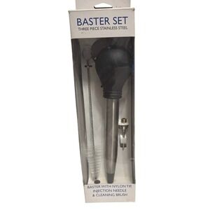 Amco Houseworks Stainless Steel Baster Set with Injection Needle 10961 New